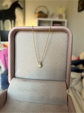 Vintage Gold Opal Pendant Necklace